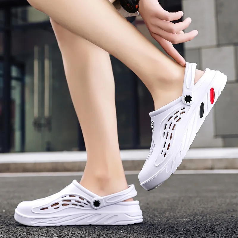 Original Men Sandals Lightweight Casual Shoes EVA Soft Sole Hole Shoes Plus 49 Clogs Outdoor Beach Flat Slippers Garden Shoes