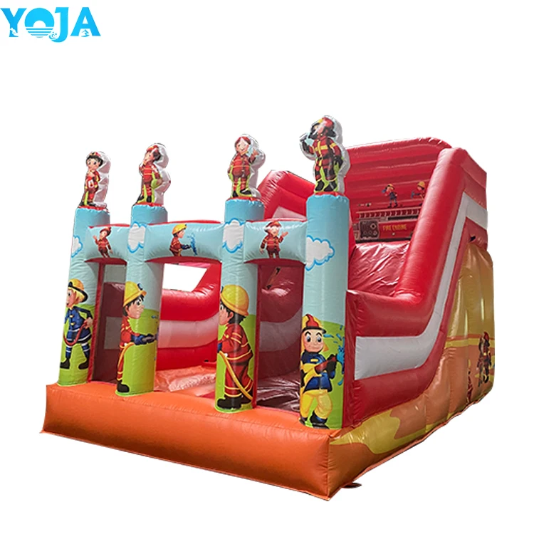 Bouncy castle fire engine with slide 6.2X3.7M bouncing castle inflatable outdoor with blower for kids