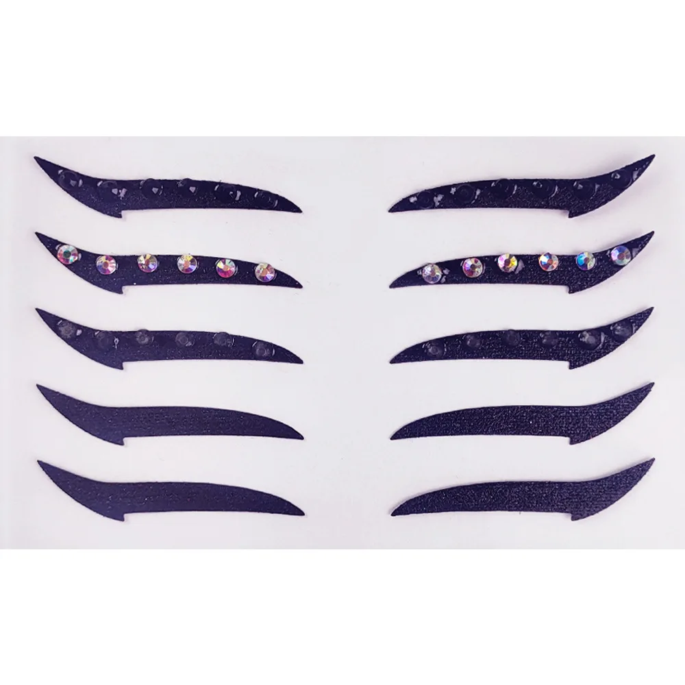 Custom European Self Adhesive Double Eyelid Sticker Paste Eye Shadow Eyeliner Sticker With Rhinestone