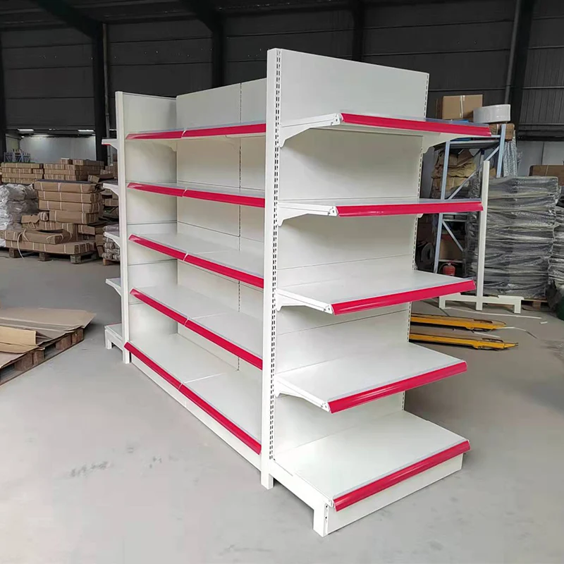 Factory customized color size metal heavy duty liquor store gondola