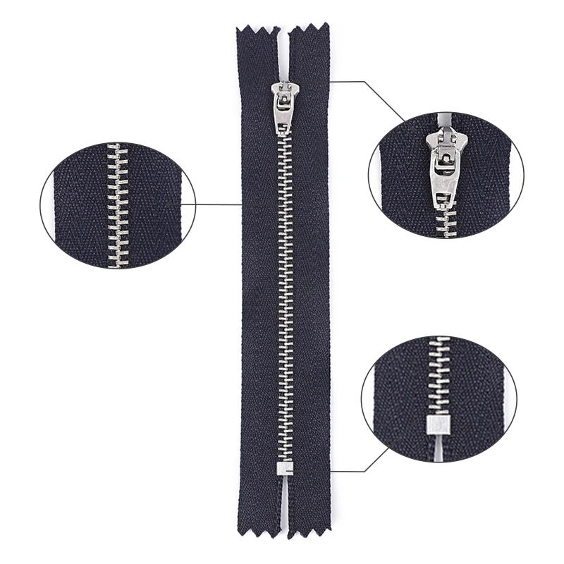 Manufacture Wholesale 3# 5# Metal Zipper Close-end High Quality Custom Zipper Auto Lock YG Brass Slider For Jeans Bags Garments