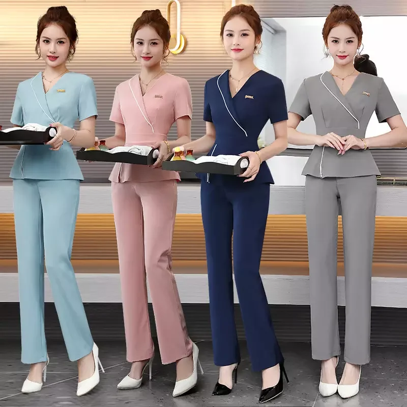 Women Manager Uniform Hotel Uniforms for Hotel and Restaurant Hotel Professional Clothes Foot Bath Pedicure Sexy Suit Uniform