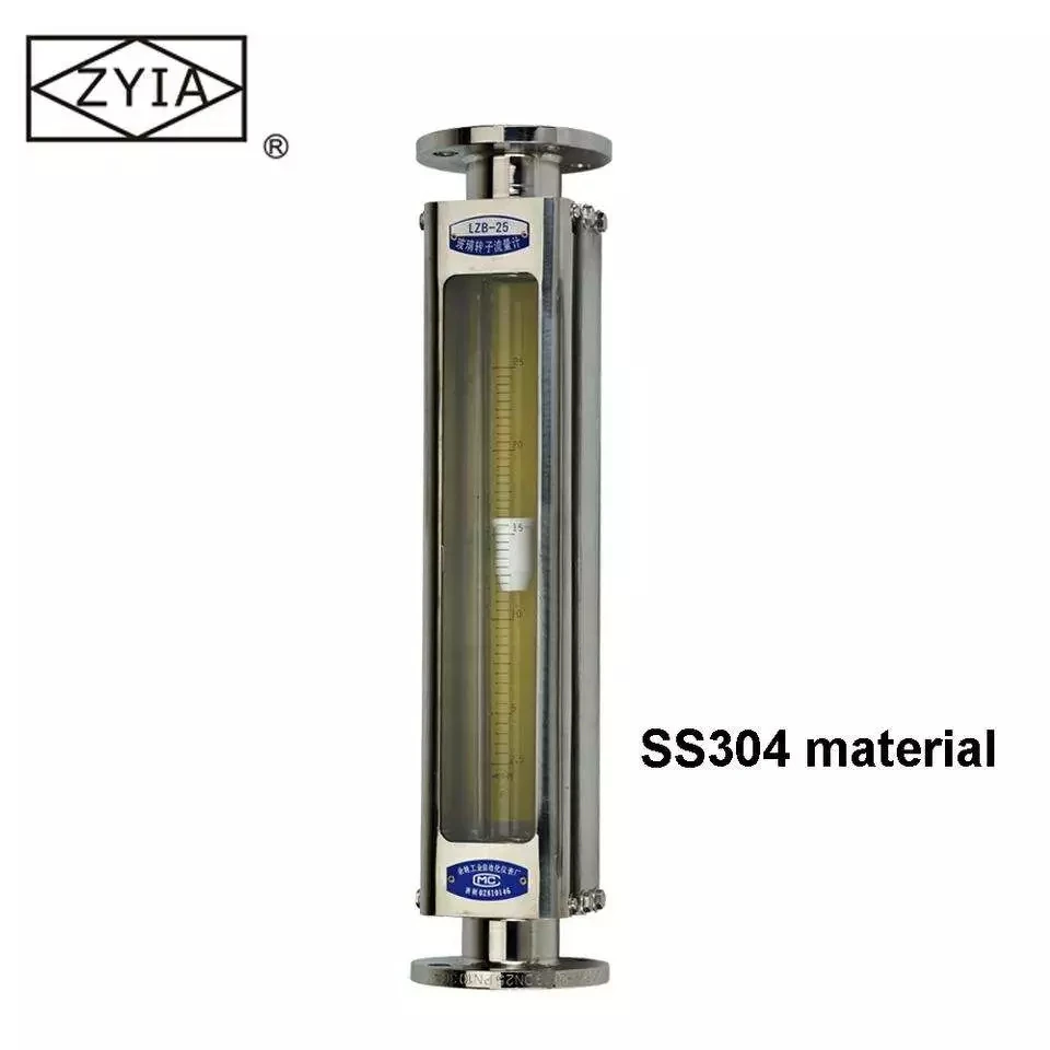 LZB-B series stainless steel flange type high temperature  glass tube rotameter  hot water flow meter