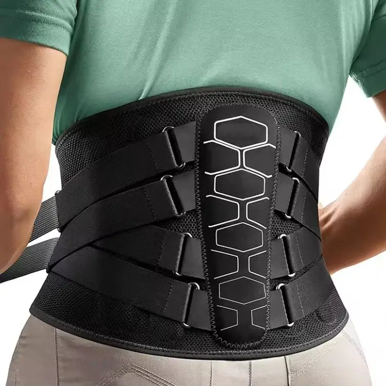 Adjustable Lower Back Pain Relief  Back Brace Pulley System Lumbar Support Protection Belt Pad Breathable 3D Knit Waist Support