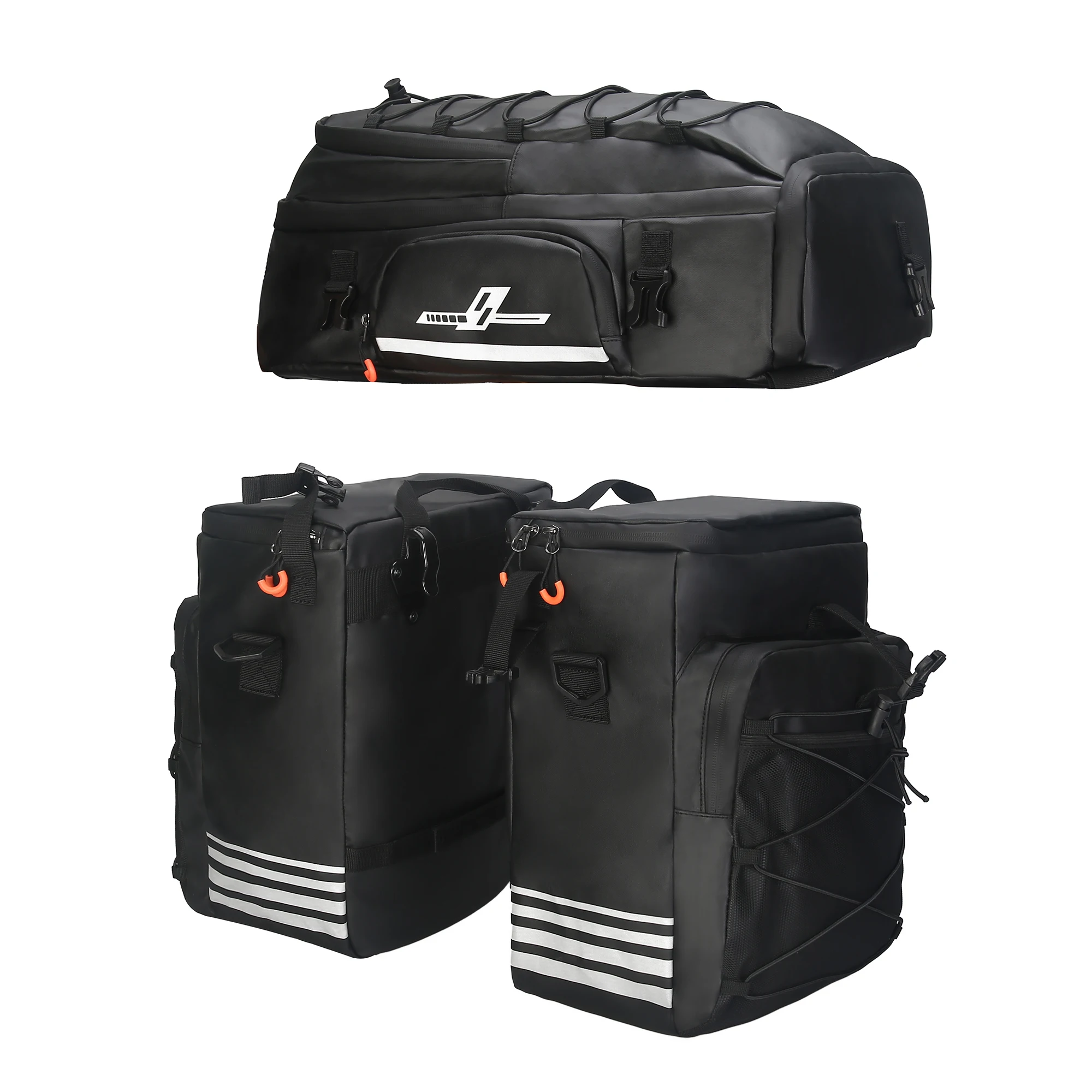 ASRQGOAL 3 in 1 Bike Trunk Bag Bicycle Commute Pannier Carrier for MTB Rack & Rain Cover-All-in-One Solution