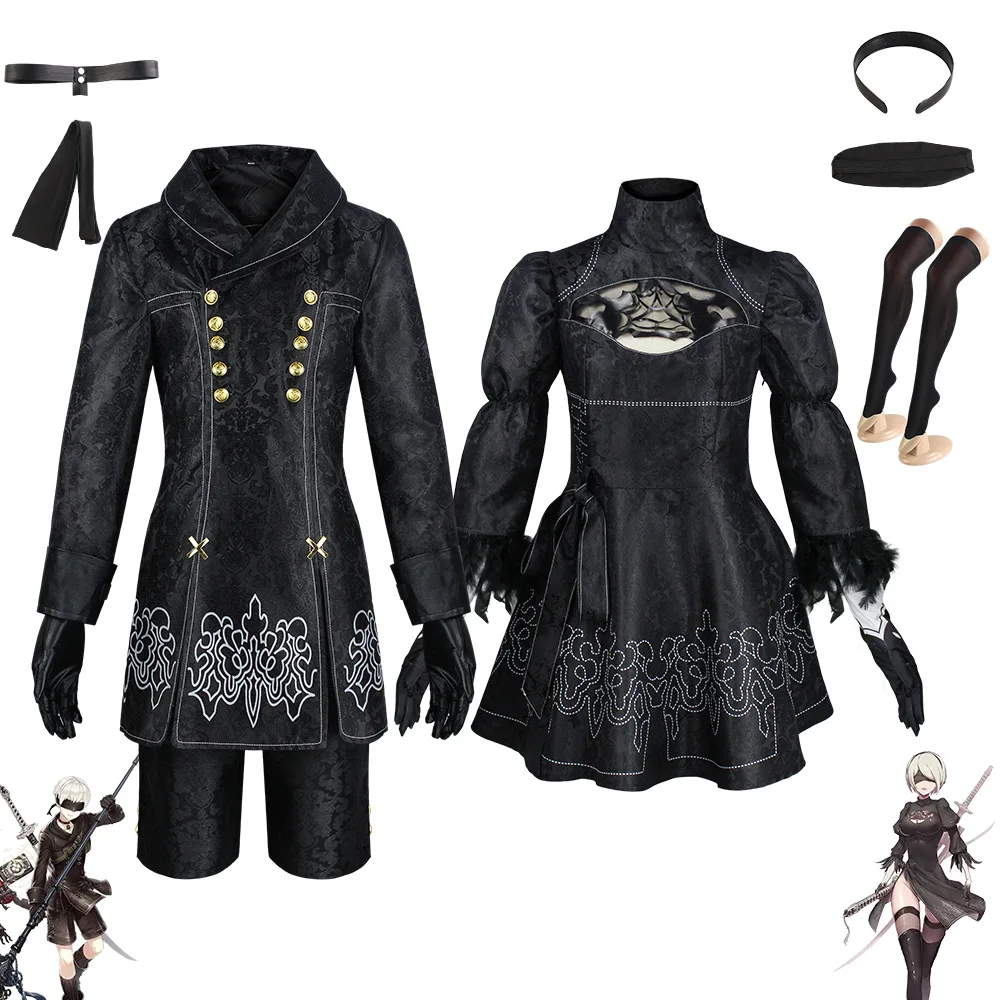 NieR Automata 2B 9S   anime  costume cosplay prop Wig Shoes Boots Halloween anime costume  kids costume cosplay shoes