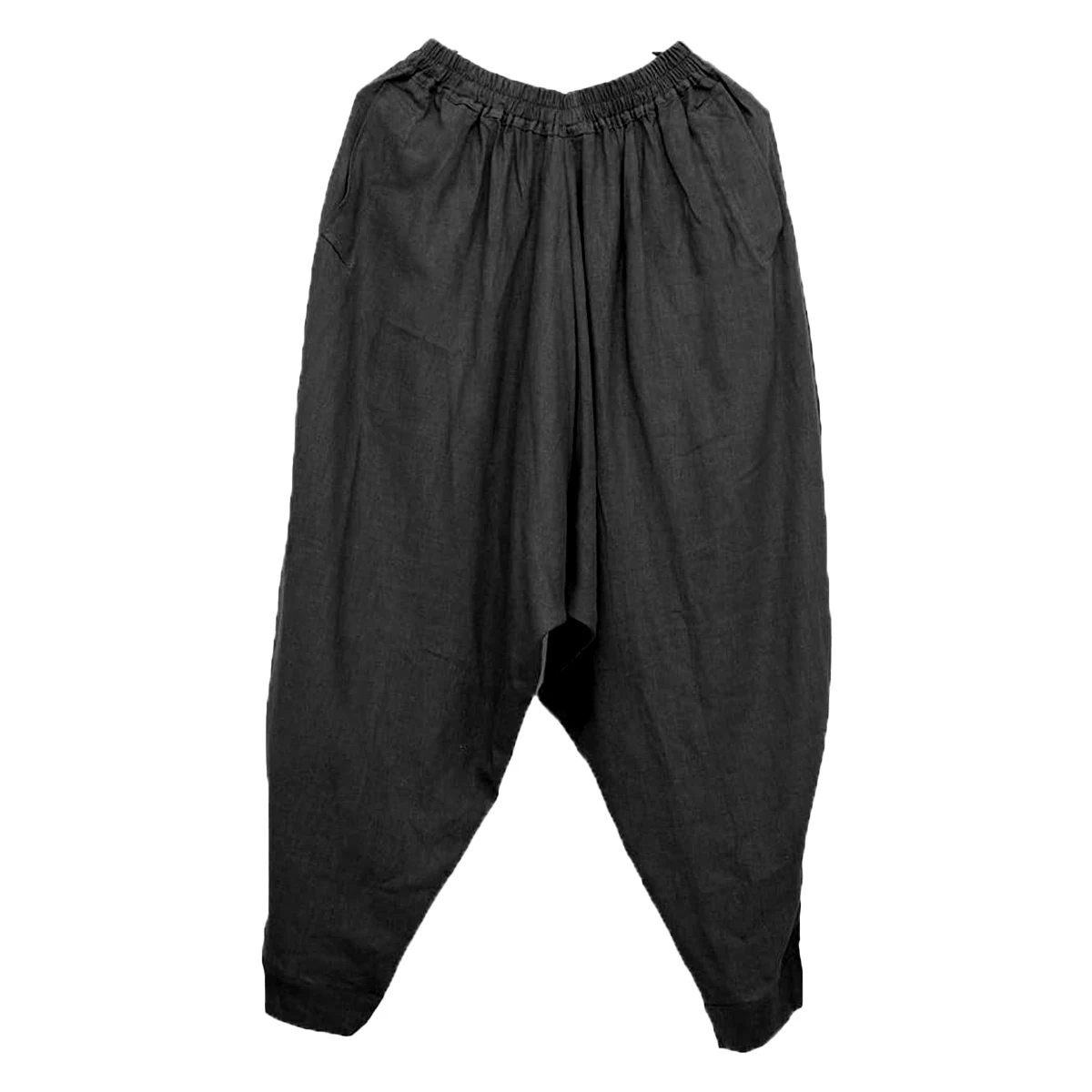 Gingtto Gingtto Fashion Summer Cotton Linen Solid Harem Pants Casual Baggy Pants