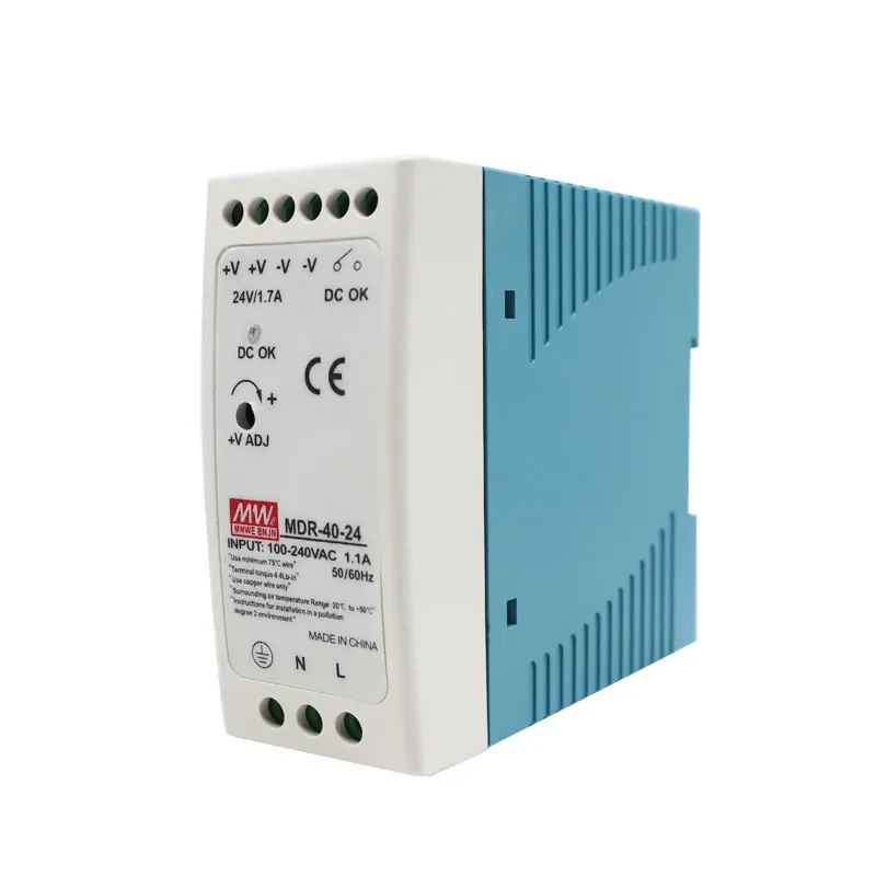 New Model SMPS Original Meanwell MDR-40-24 1.7A 40W 24V AC-DC Single Output Industrial DIN Rail Switching Power Supply