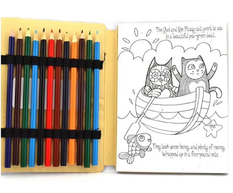 
Custom Wholesale promotional Kids Stationery Coloring Books and Crayon Set from 23 years factory 