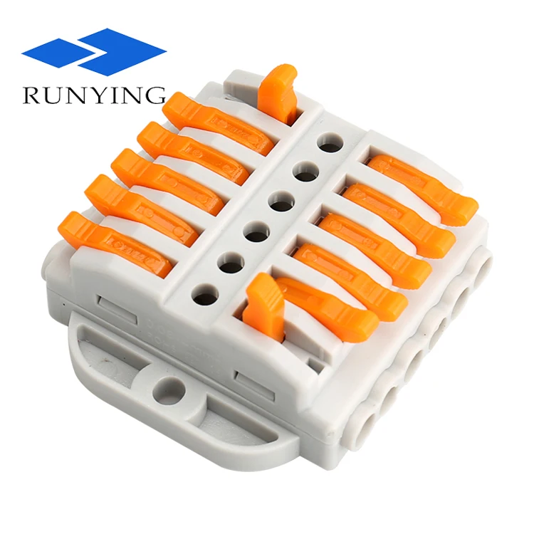 wire terminal fixed holes 6 input 6 output splitters branch wire splicing connector cable for LED industrial