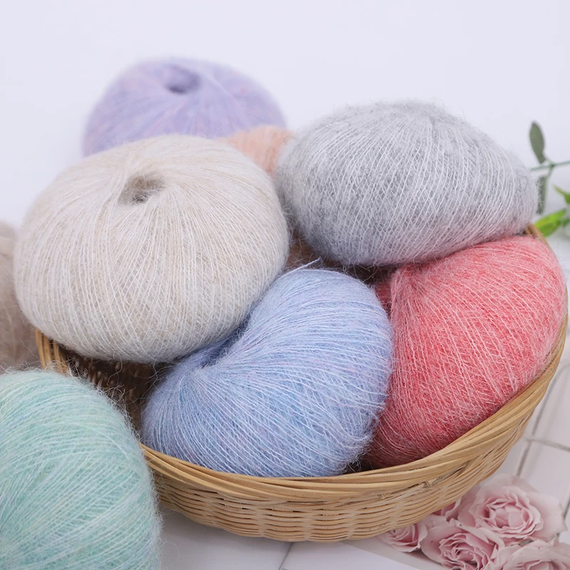 RongMeiXuan Wholesale 25g 36colors Silk Wool Fancy Hand Knitting Crochet Mohair Yarn