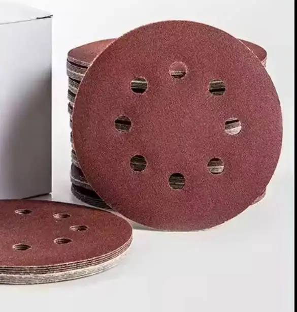 T-4 Aluminum Oxide sandpaper 3/4/5/6 inch holes Round sanding disc P40-1000 grits hook and loop for polishing wood and metal