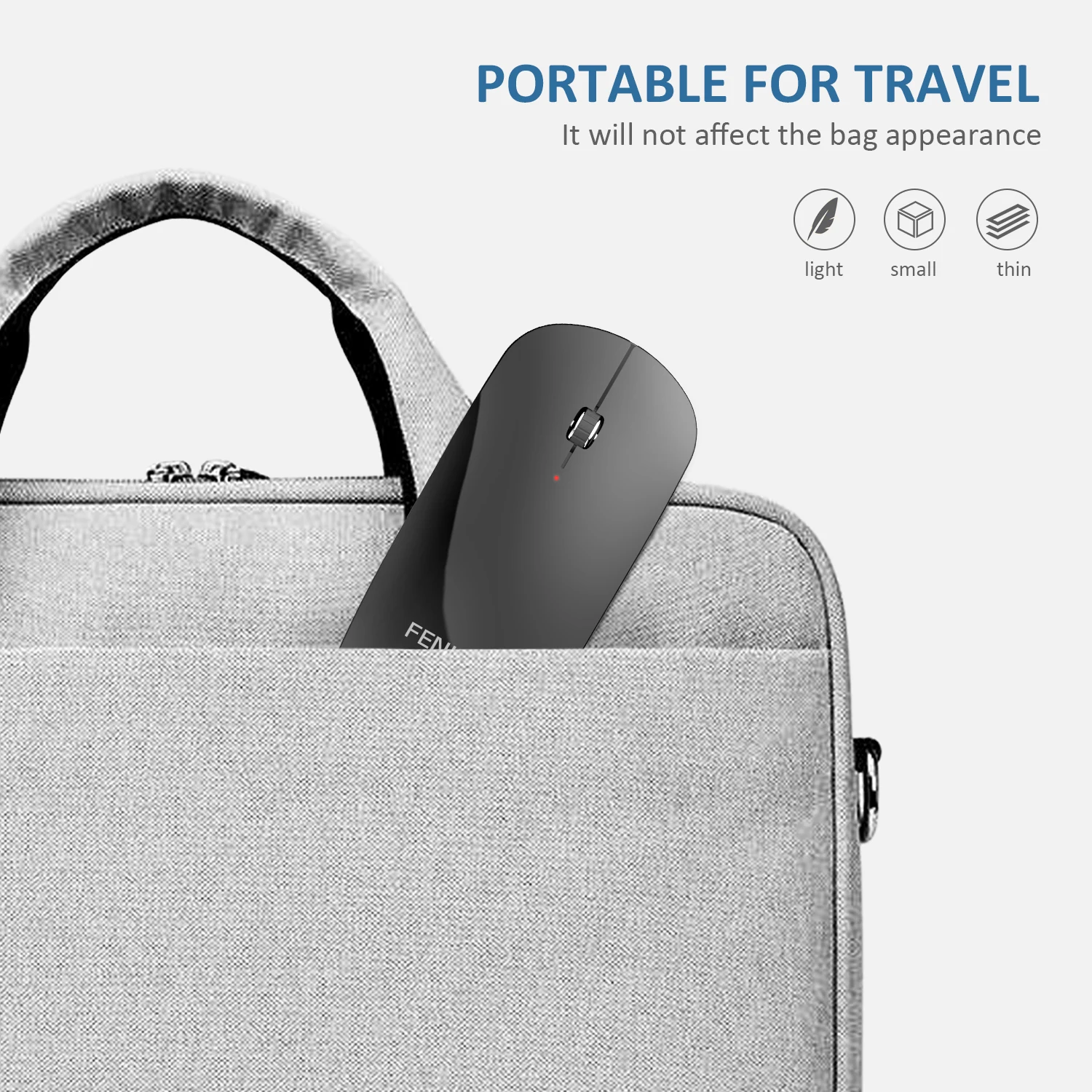 Best Seller Ultra Thin and Light Fashion Tape C Chargeable Slim Mini Portable Travel BT 3.0 / 5.0 Optical Wireless