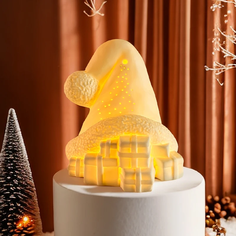 Hot sale new design hat shape led light removable battery table LED light hotel home decoration christmas table desk lamp