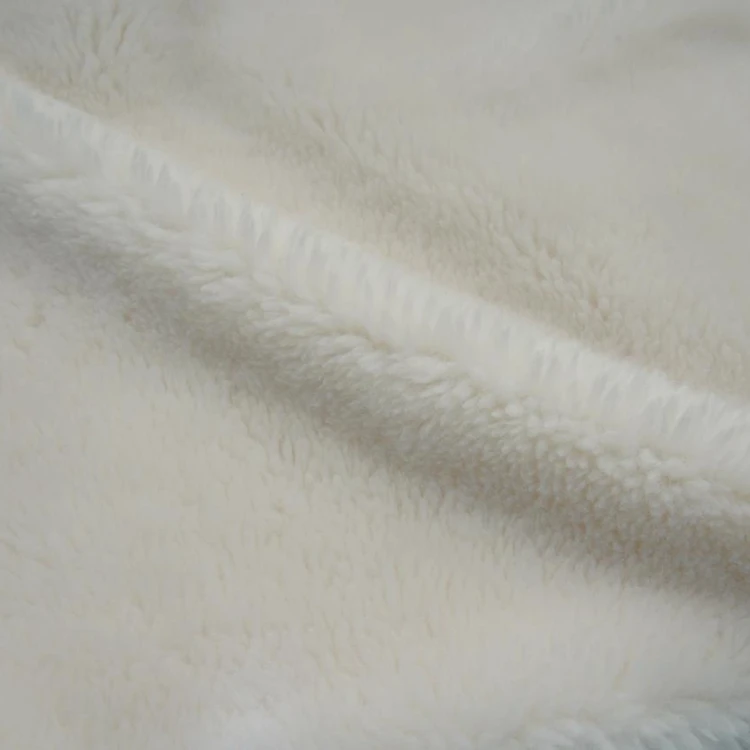 Single Side Fluffy White Curly Long Pile Plush 100 Polyester Sherpa Sheep Wool Faux Fur Fabric