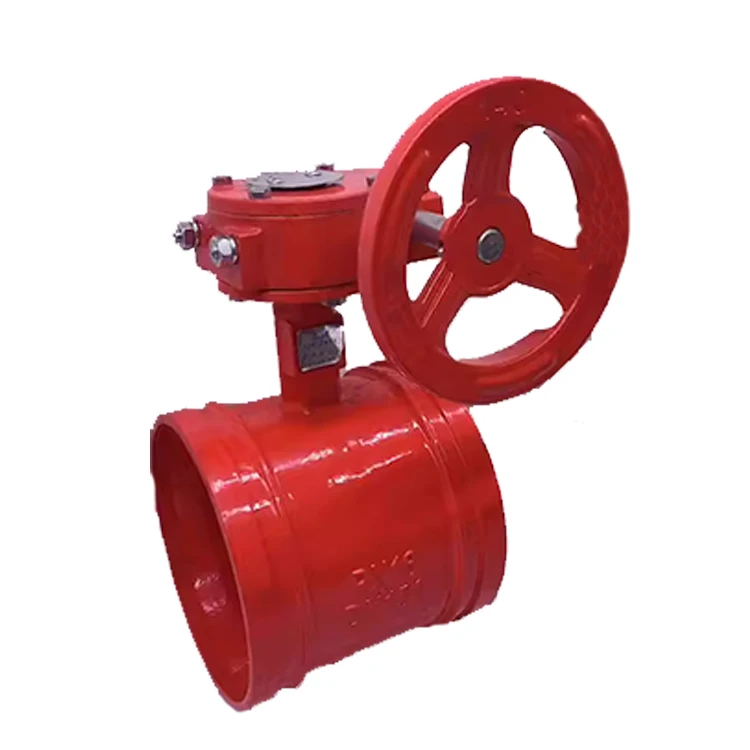Ductile iron valve D381X-16Q Fire trench signal butterfly valve turbine groove clamp butterfly valve