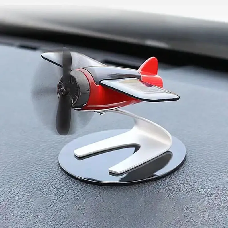 Creative Solar Airplane Car Dashboard Decoration Car Essential Oil Diffuser Fragrance Aromatherapy Diffuser Desk Ornaments