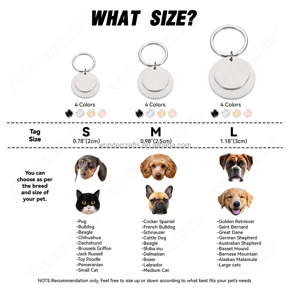 WD Personalized Custom Graduation 2 Two Layers Key Chain , Stainless Steel Double Layer Pet ID Dog Label Tags