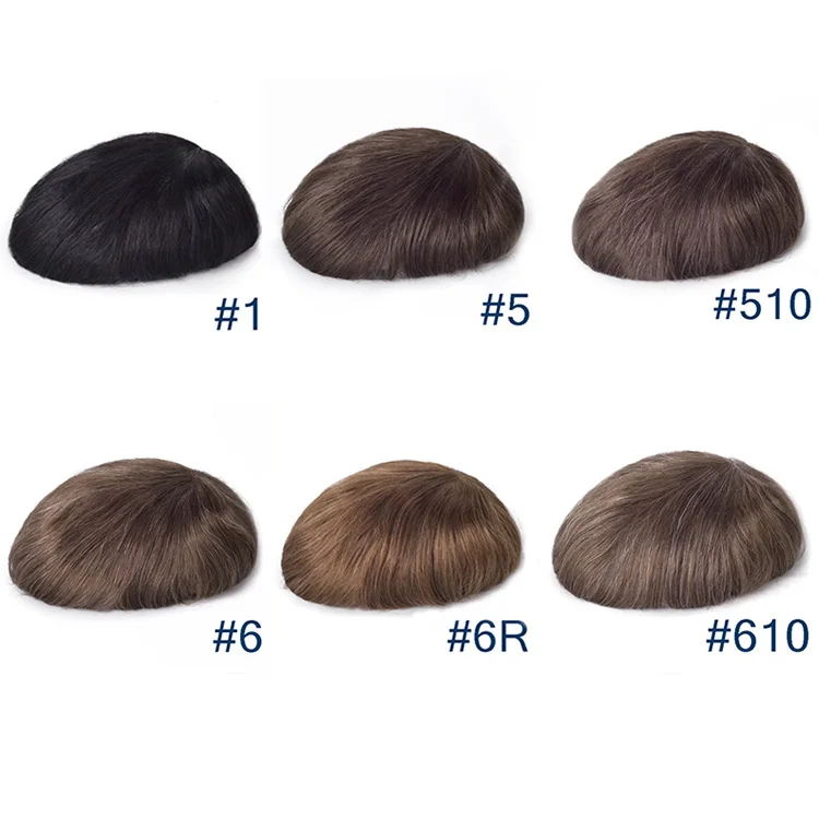 iconal light density fine welded mono human hair toupee mens topper hair replacement system for men