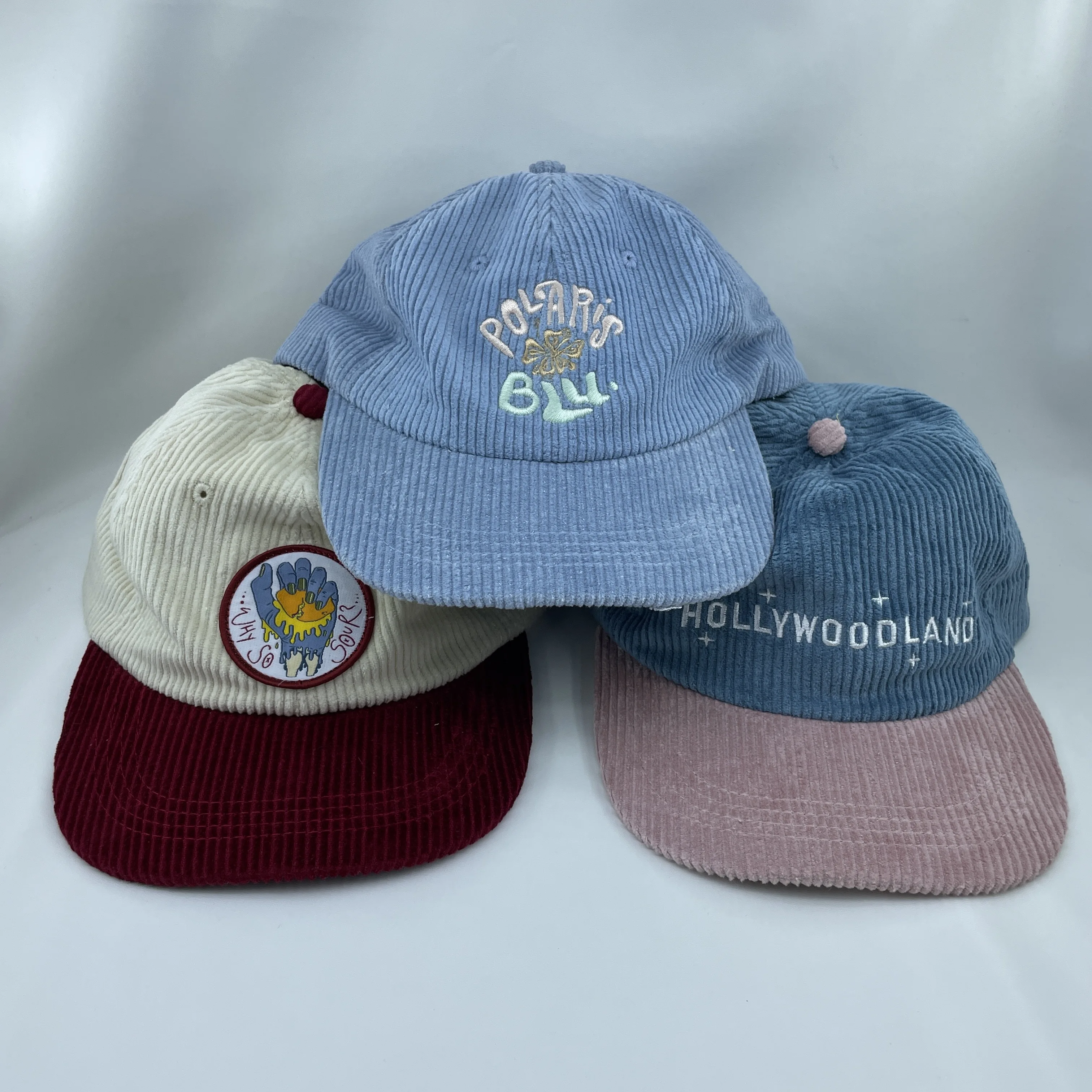 Custom dad caps design you own corduroy embroidery dad hats promotion corduroy sports hats