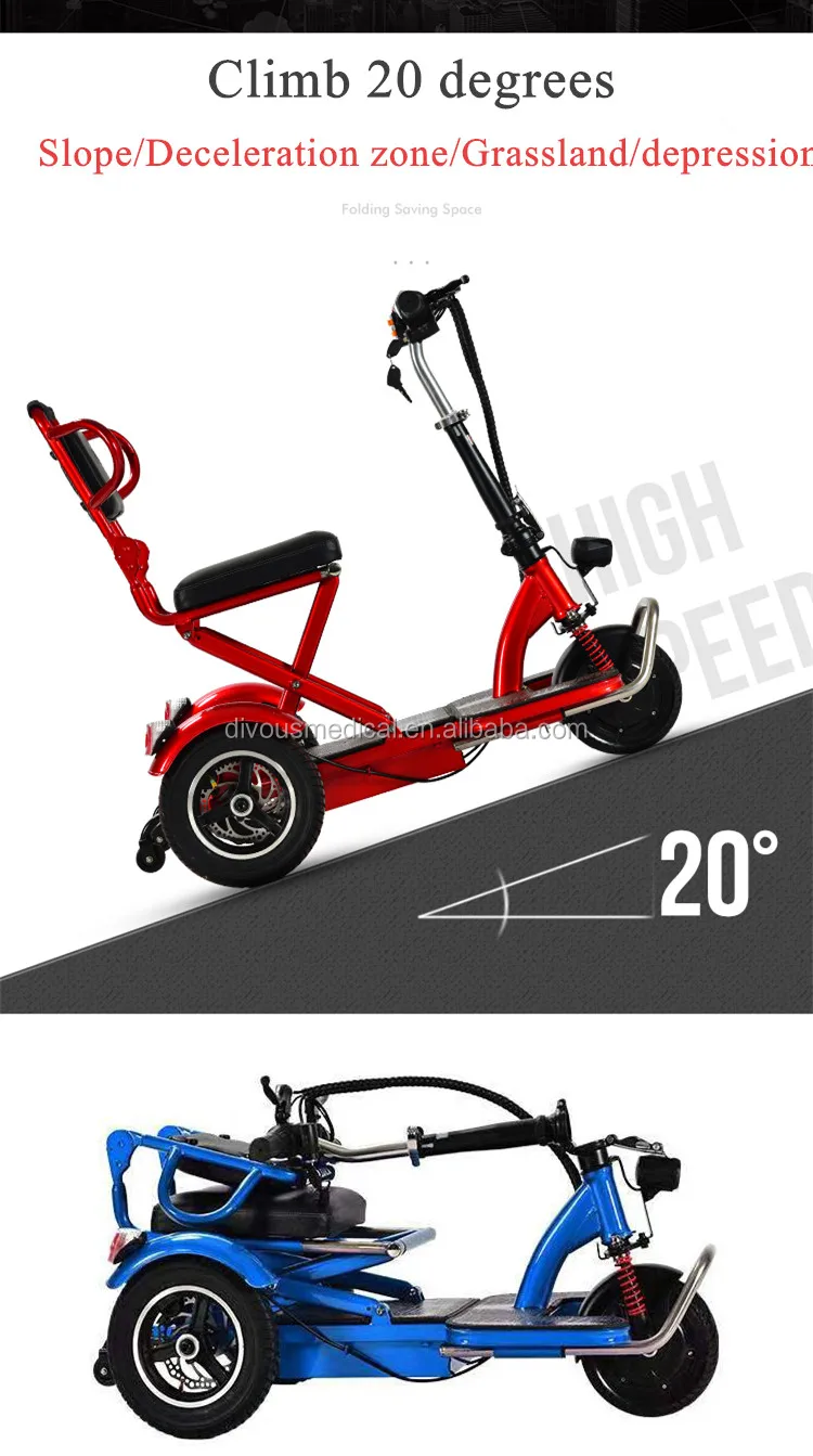 hot sale, lightweight folding three-wheeled scooter, electric bicycle