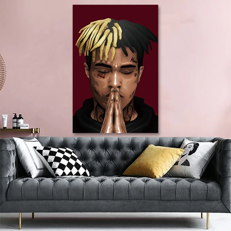 Rap star XXXTentacion Hip-Hop culture  picture print on canvas and poster wall art pop painting for room and home decoration