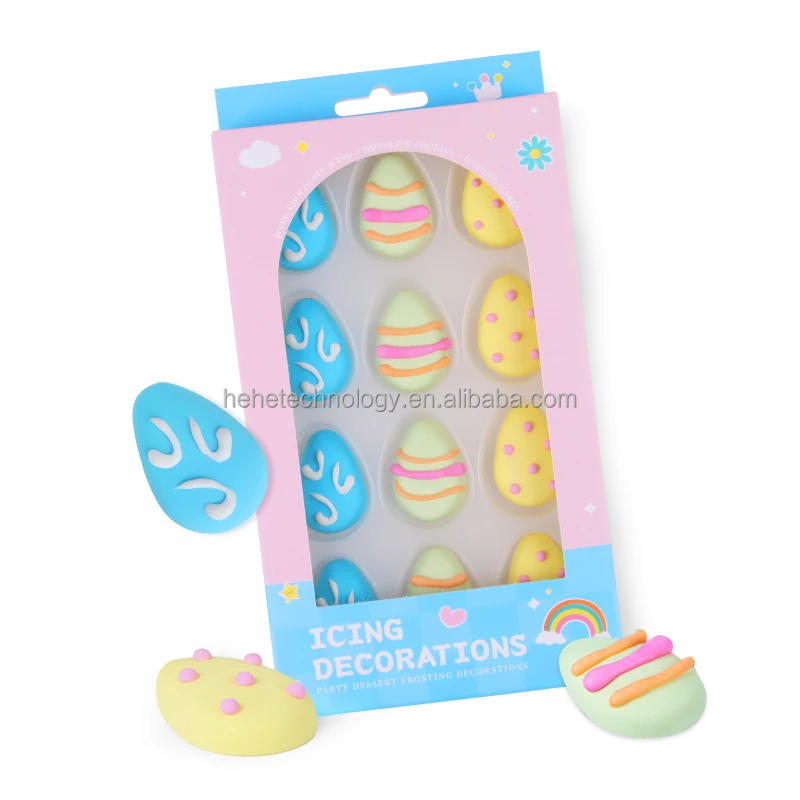 Window Paper Boxes 12 Easter Eggs Fondant Food Ingredients Sprinkles Cake Decoration Icing Decoration Sugar Craft for Baking