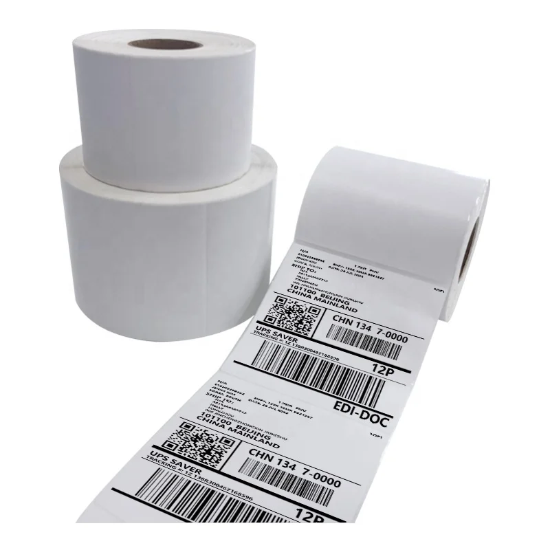 100mm Custom Packaging Labels Shipping Label Rolls Thermal Paper Barcode Stickers