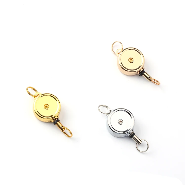 Badge Reel Springs Zinc Alloy Small Easy to Pull Buckle Metal Badge Reel