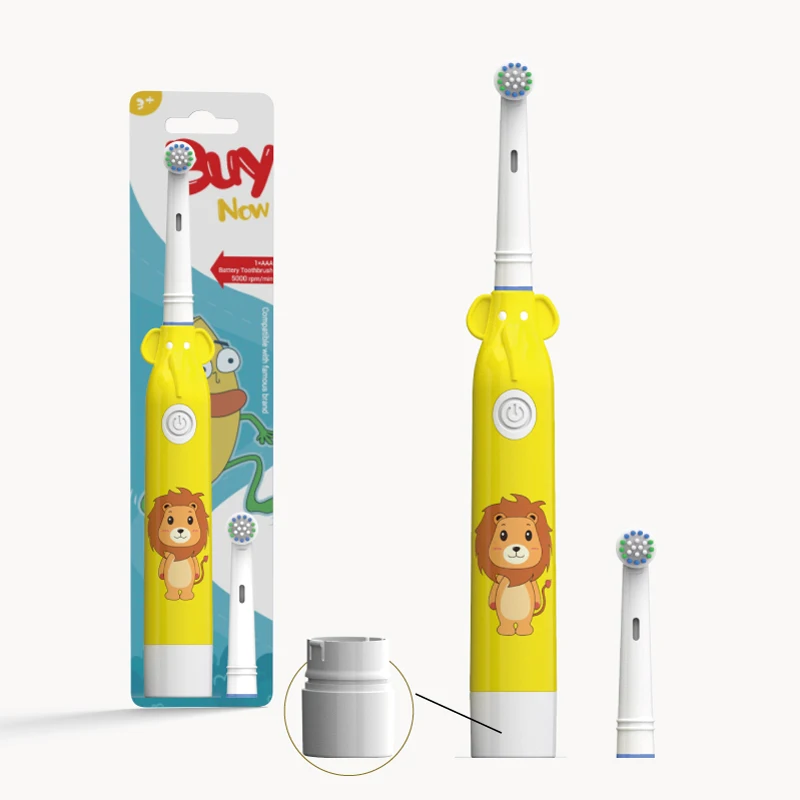 IPX5 Customized Patterns Elephant Model Battery Rotary Electric Toothbrush Cleaning Mode DuPont Tynex Bristles Oral Care B