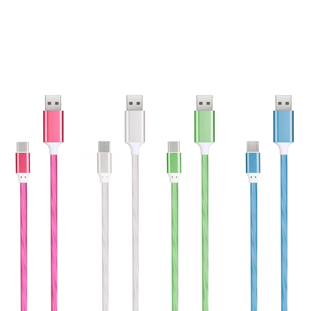  Прочный светодиодный магнитный кабель micro usb type c с быстрой