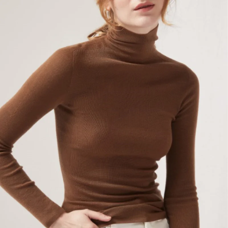 Seamless wholegarment sweater wool turtleneck long sleeve pullover knitwear sweater for women Knitted clothes