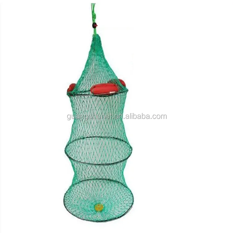 Multi-layer nylon fish guard colorful folding 65*25cm fishing basket dip net