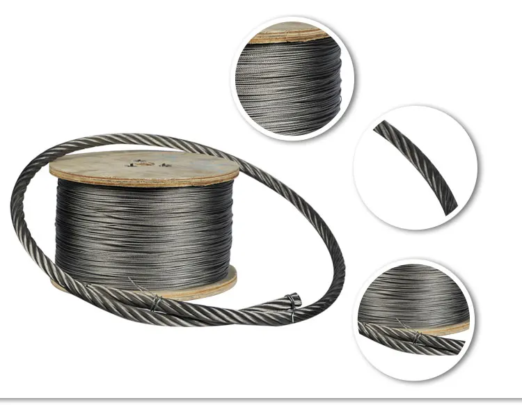 Ss 316 1*19 Stainless Steel Wire Rope Stainless Wire Rope Din En12385-4 1.2mm Stainless Steel Wire Rope