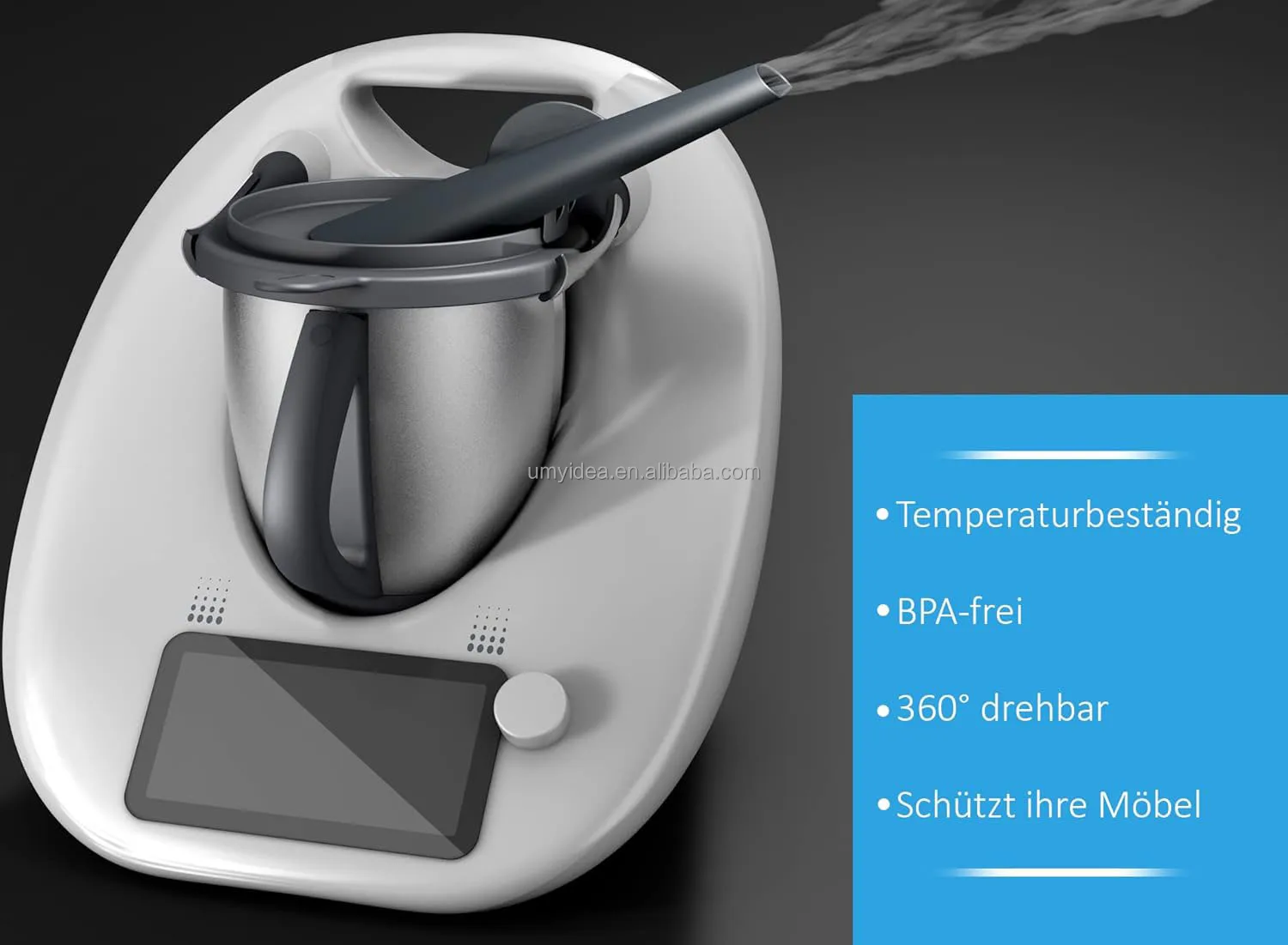 Dampfumleiter kompatibel mit Thermomix TM5 TM6, mit geschutztem uberlaufschutz, Dampfumlenk Aufsatz, Zubehor, Kamin