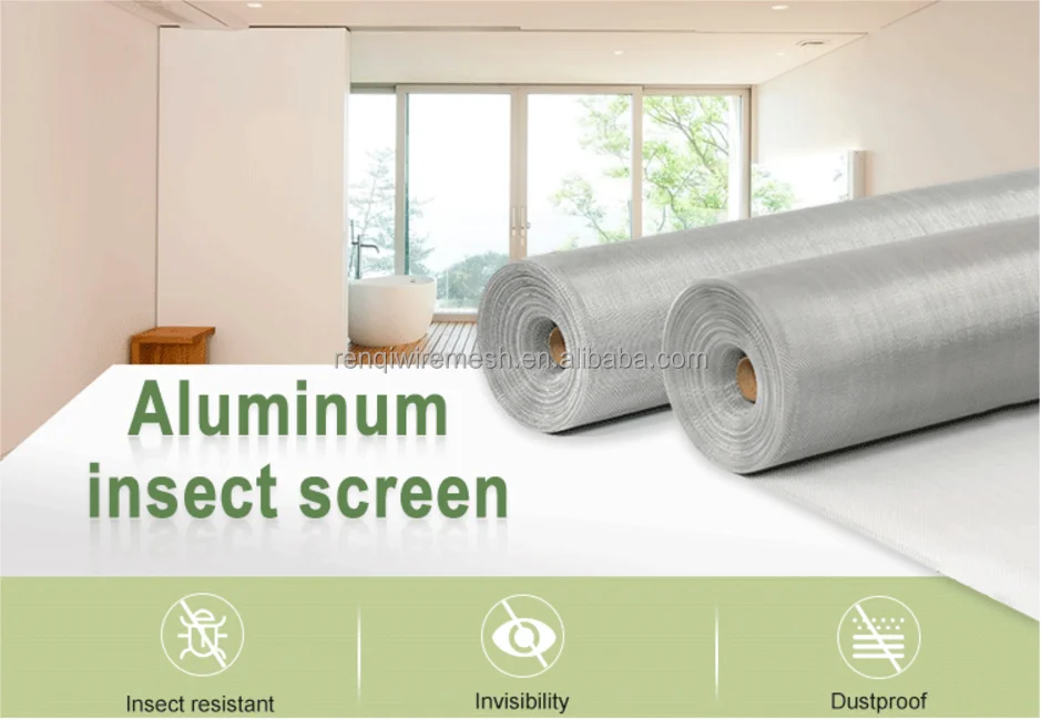 18*16 0.23mm Dia of wire Aluminum Alloy Wire Mesh Screen Window Mosquito Net