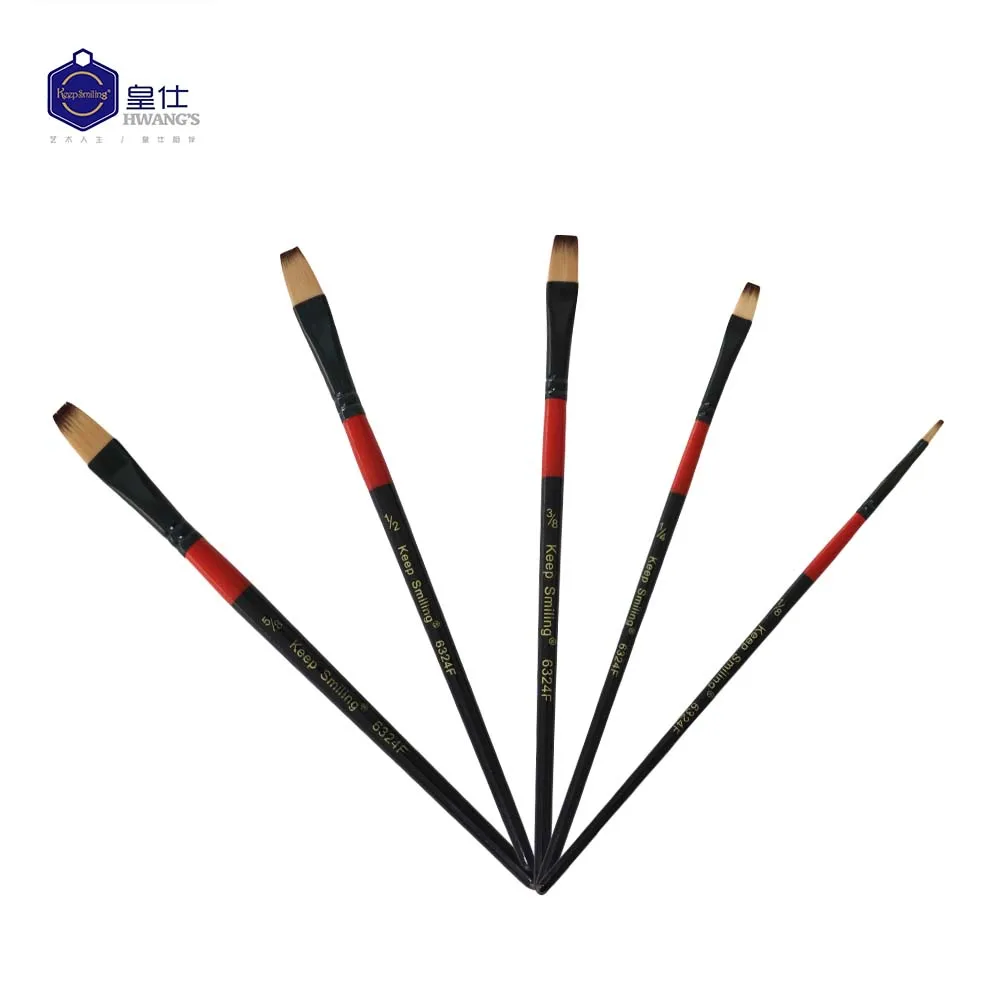 Keep Smiling 5pcs Fine Nylon Hair Artist Watercolor Paint Brush Set Painting Supplier