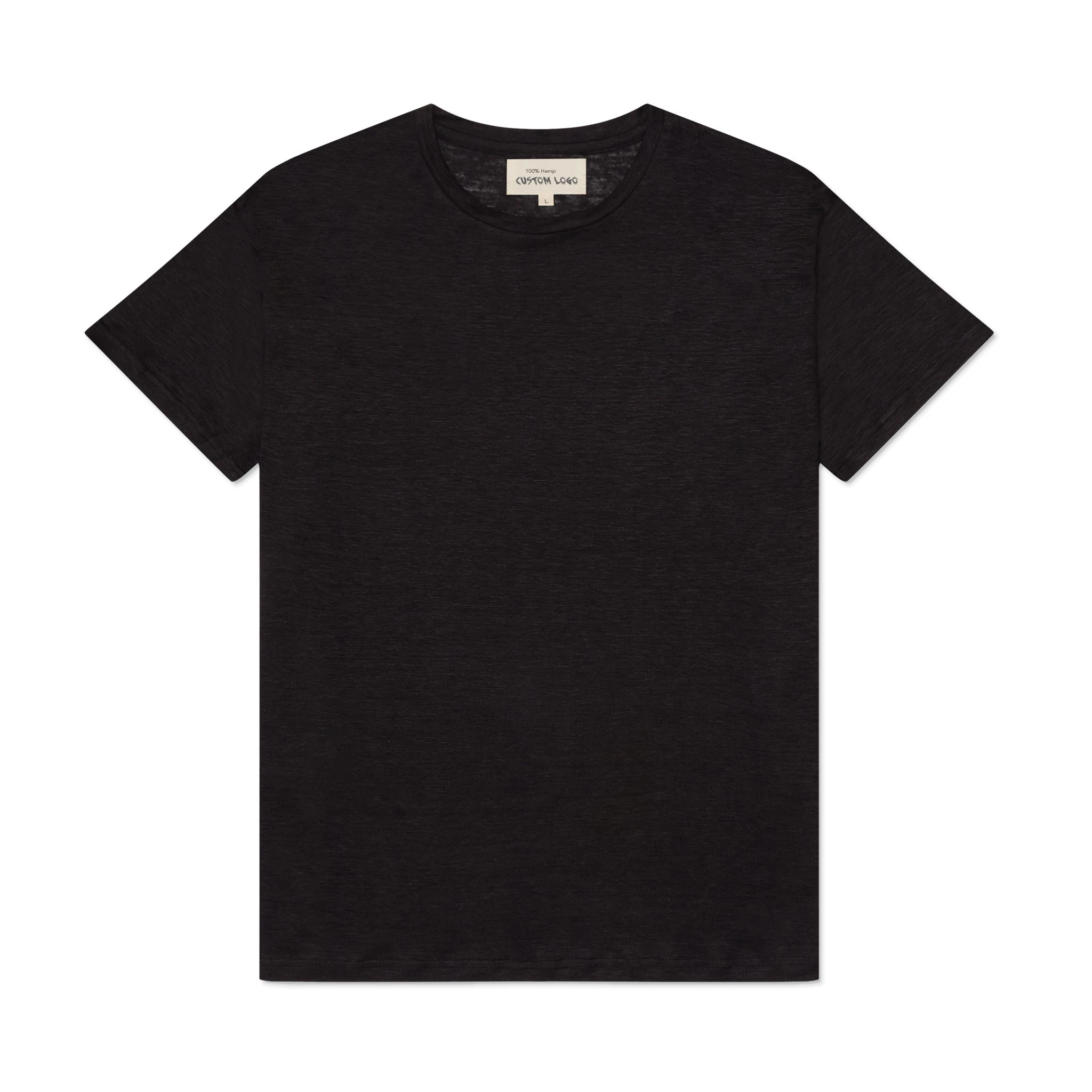 Luxury quality Breathable Chemical-Free 180 gsm 100% pure organic hemp Knit T-Shirt hemp Unisex Tee
