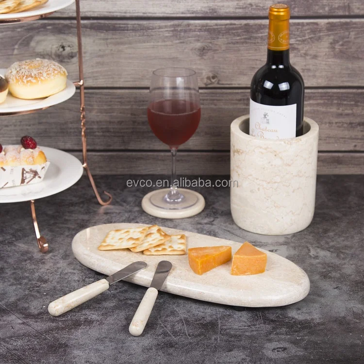 Natural Champagne Marble Oval Tray for Serving