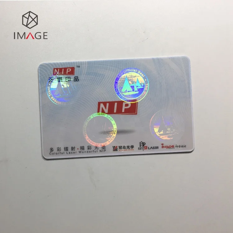 84*52mm Clear Transparent Custom Adhesive Hologram Overlay Sticker for ID Cards