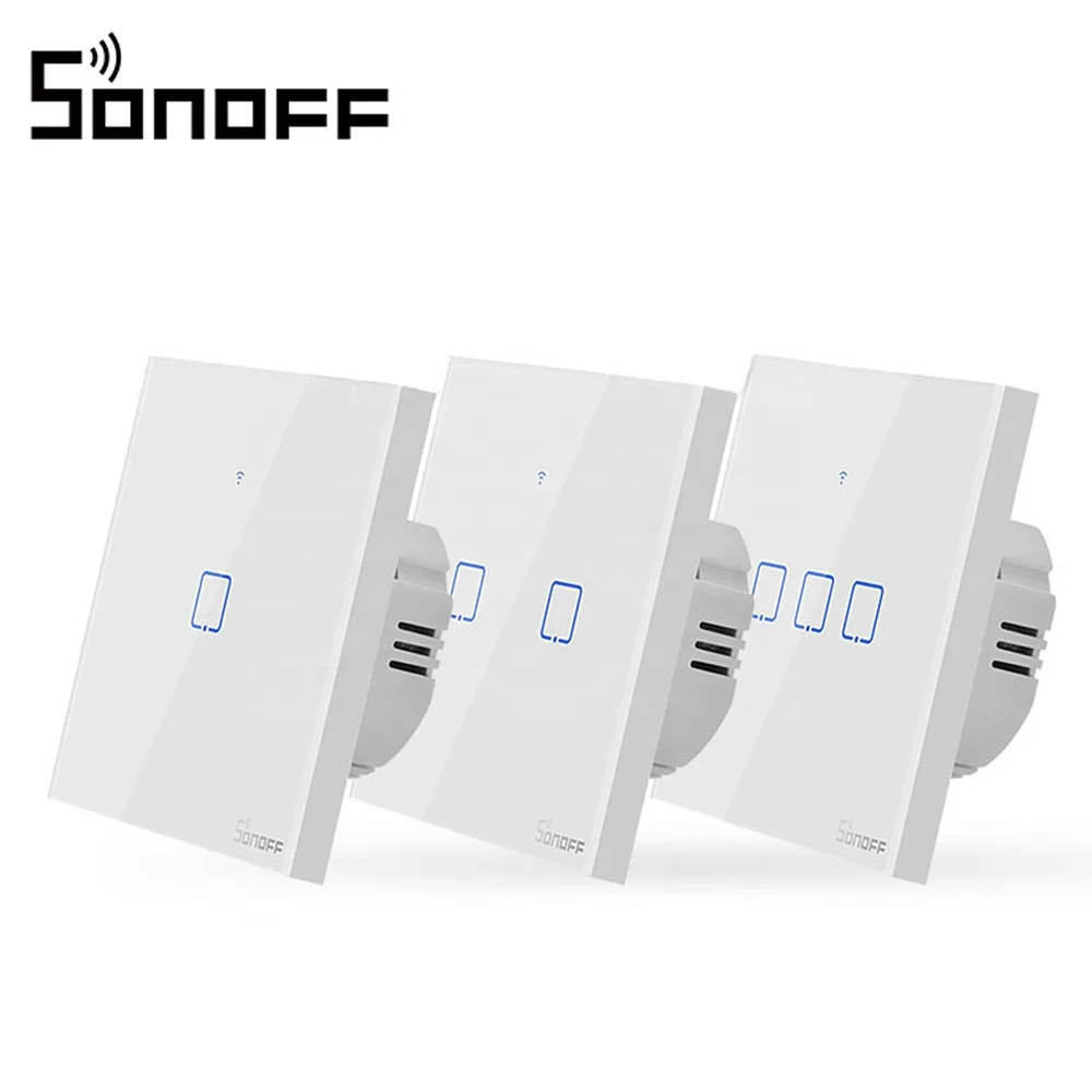 Sonoff TX T0 EU Smart Switch WiFi Touch Wall Light Switch Smart Home Remote Control Wireless Timer Switch Via Ewelink APP Alexa