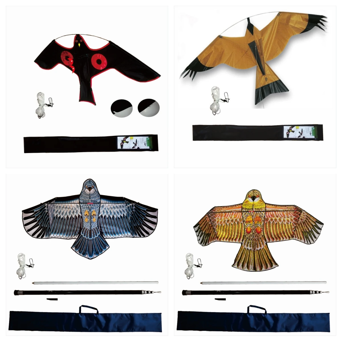 Chinese Manufacturer Supply Farmland Flying Reflective Eyes Bird Repelling Eagle Bird Scarer Hawk Kite