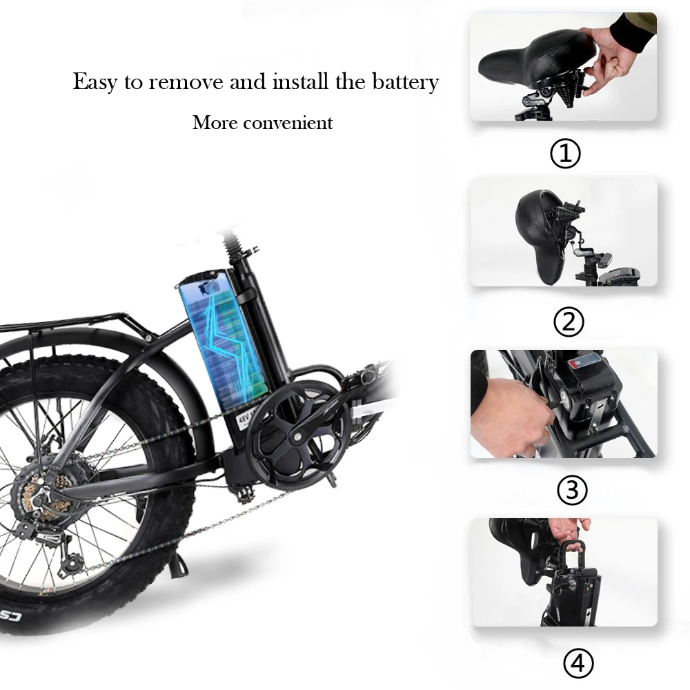 48v 54v 500w 1000w 750w rear carrage lithium battery ebike factory foldable electric bike