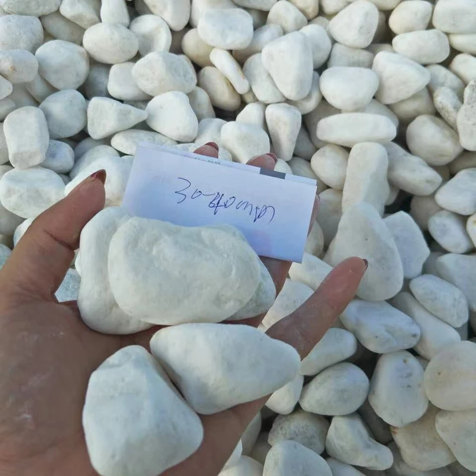 factory Landscaping Cheap Natural Stone Snow White Pebble Stone
