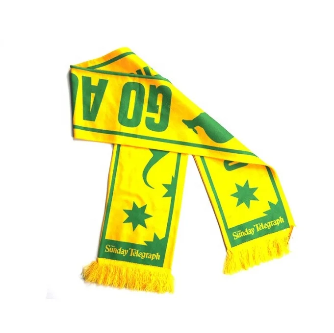 
Promotional Custom Logo Jacquard Acrylic football fan scarf 