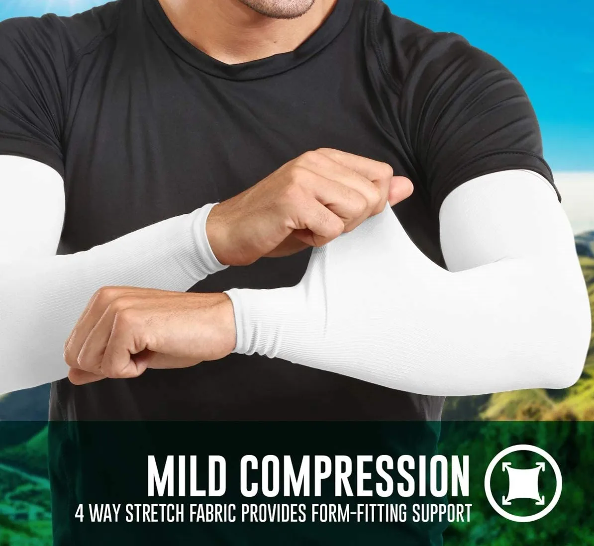 
Cooling Sports Compression Athletic Elastic Spandex Polyester Uv Sun Protection Cycling Arm Sleeve 