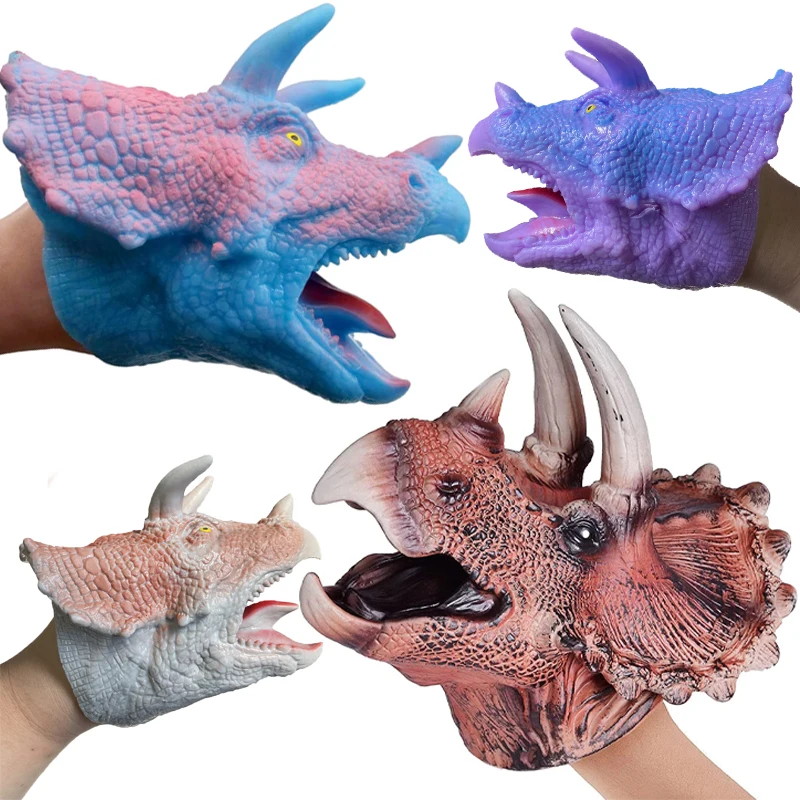 Manufacturer Spot Shark Soft Silicone Kids Playing Toys Role Playing Animal Dinosaur Hand Puppet