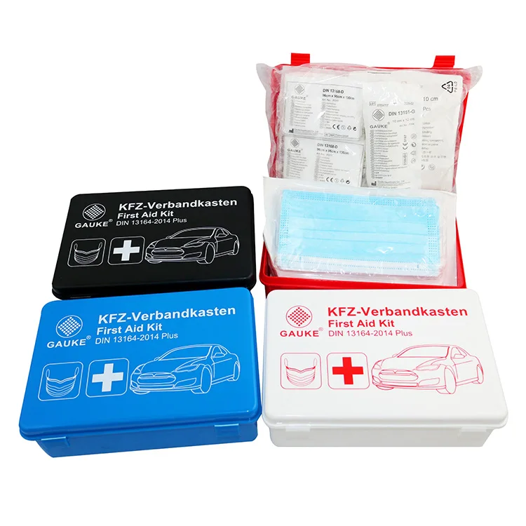 Gauke индивидуальный OEM аптечка первой помощи поставщик DIN13164 Автомобильная медицинская сумка автомобильный комплект устройства 35x31x27 см