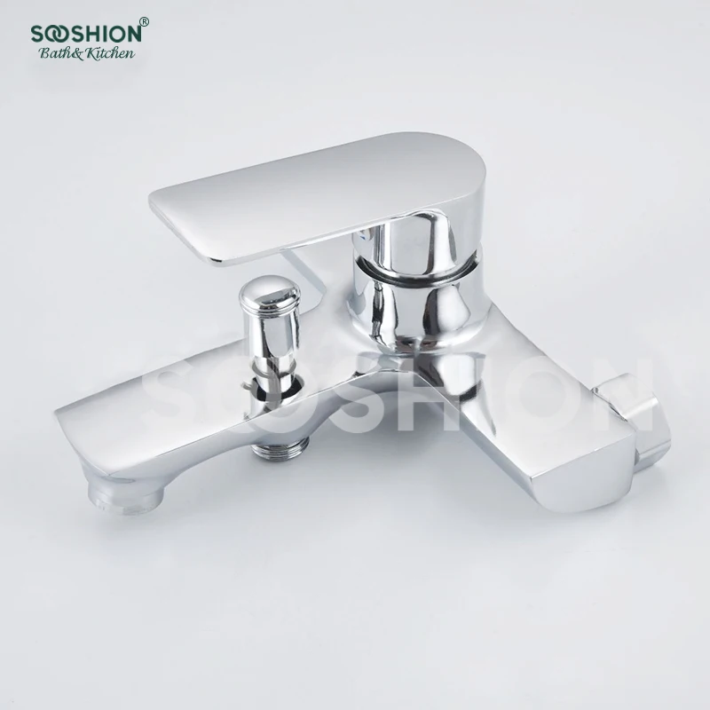 2022 Popular Design Hot and Cold Chrome Bath Mixer Wall Mount Zinc Bath Faucet For Shower