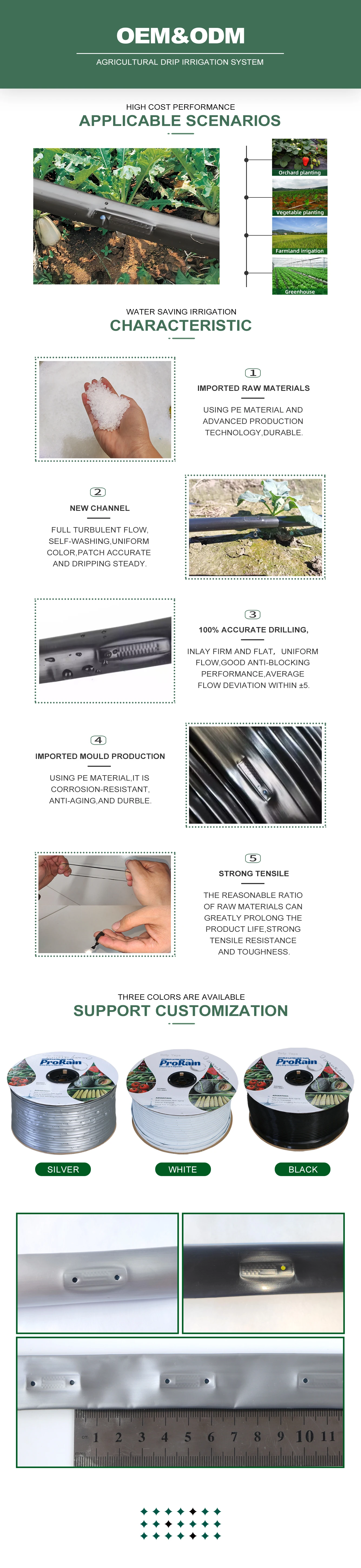 16mm thickness 0.4mm 30cm spacing drip tape for irrigation system drip tape/hose/pipe/tube